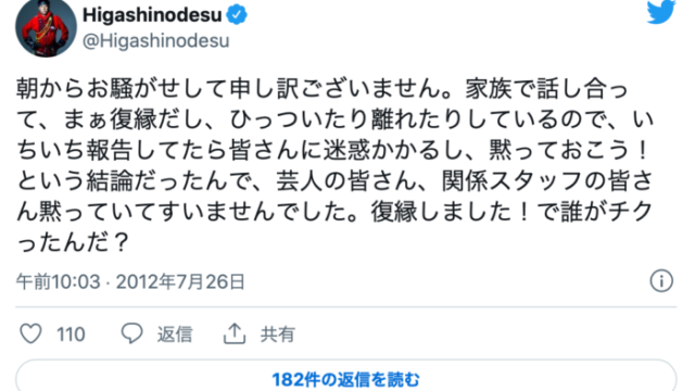 東野幸治の嫁画像と再婚